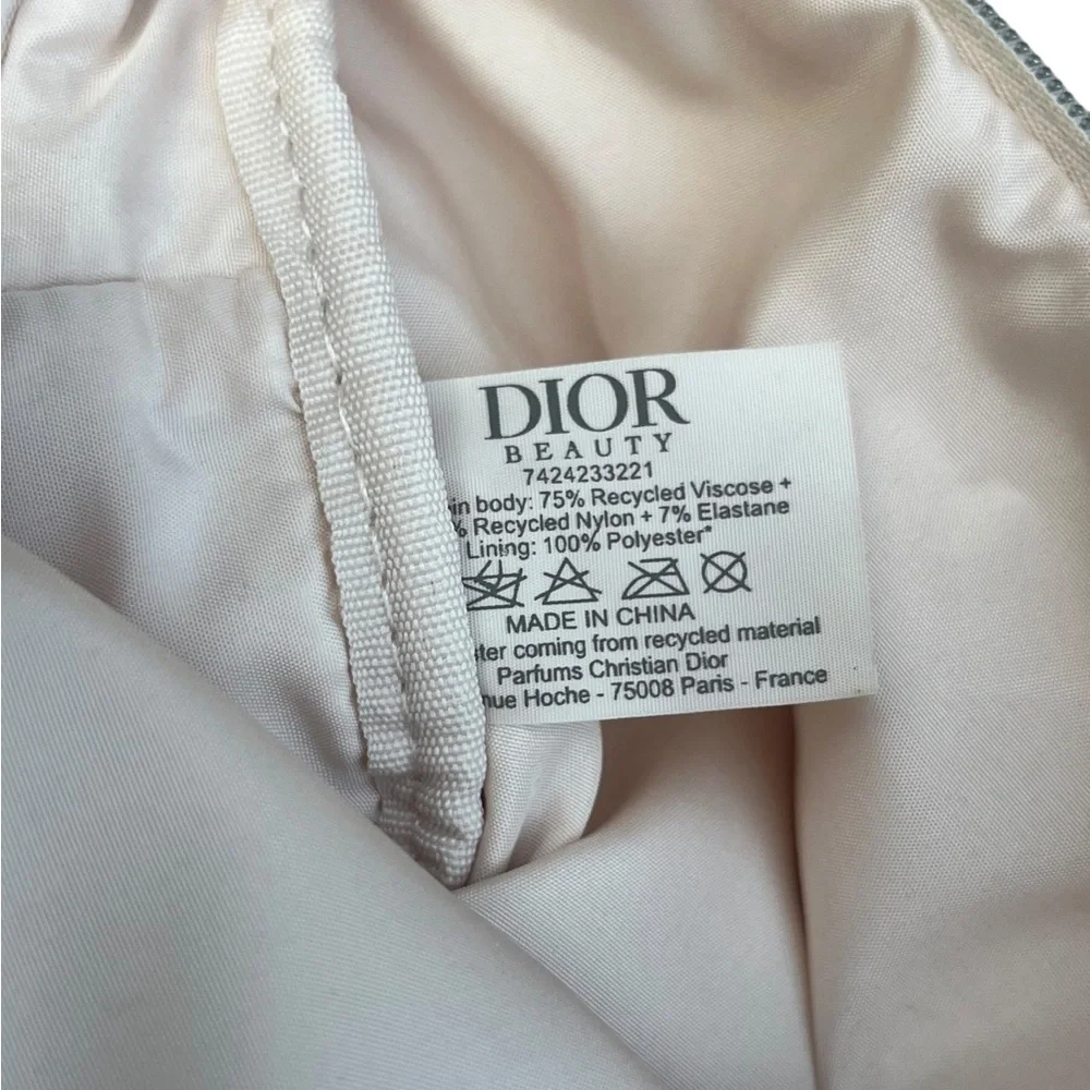 Dior Cosmetic Bag Christian Dior Logo CD Light Pink Small Travel Storage Pouch - Picture 9 of 9
